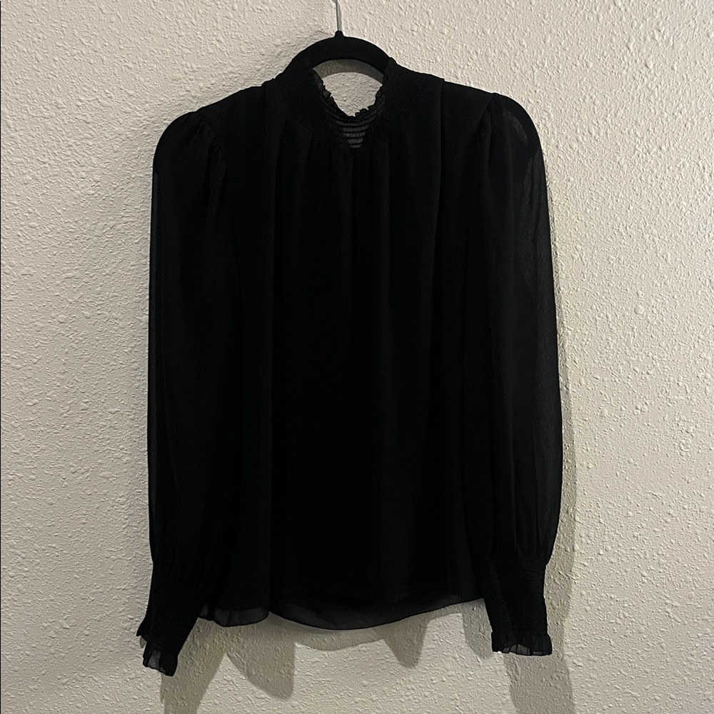 Wilfred Black Smocked Neck Blouse Women’s Large